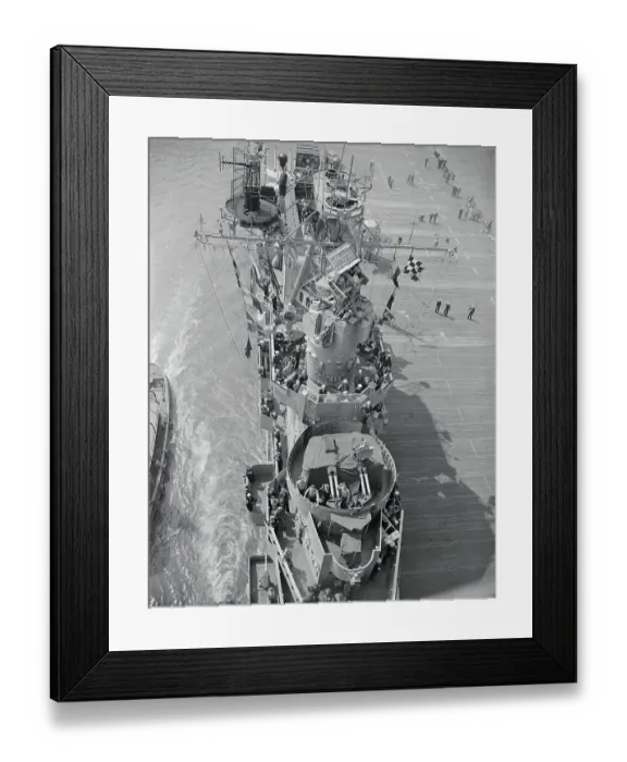 Framed Print : Navy Ship Sailing Up River Framed Print : Navy Ship Sailing Up River