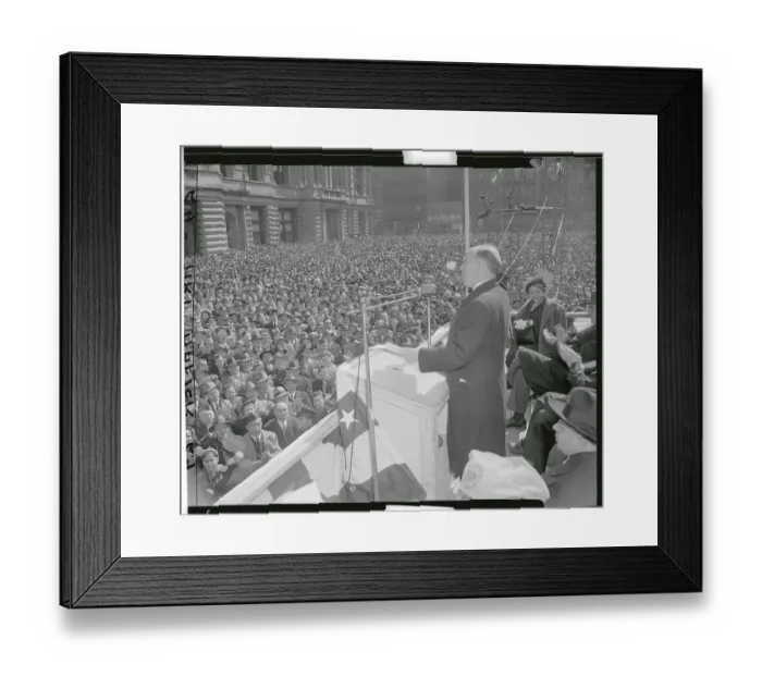 Framed Print : Senator Owen Brewster Addressing Crowd Framed Print : Senator Owen Brewster Addressing Crowd