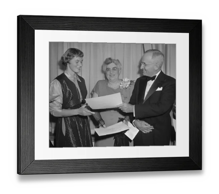 Framed Print : Ingrid Bergman Receiving Award from President Truman Framed Print : Ingrid Bergman Receiving Award from President Truman