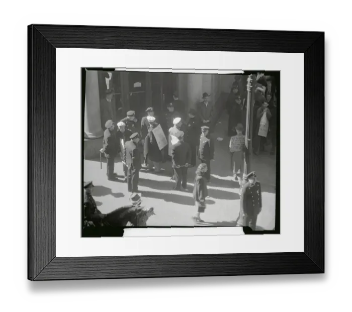 Framed Print : Picketers Walking with Signs in Street Framed Print : Picketers Walking with Signs in Street