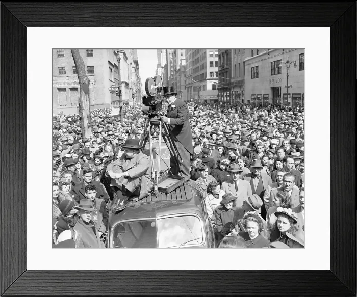 Framed Print : Cameraman Filming the Easter Parade Framed Print : Cameraman Filming the Easter Parade