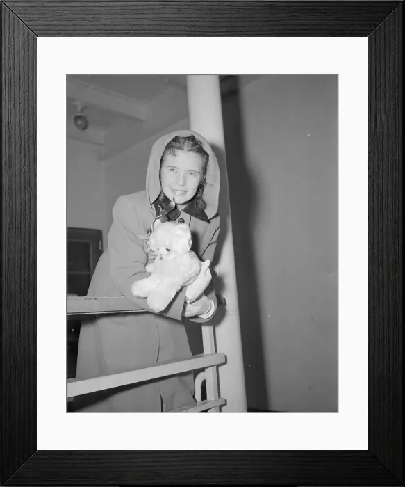 Framed Print : Margaret O'Brien Holding Stuffed Animal Kitten Framed Print : Margaret O'Brien Holding Stuffed Animal Kitten