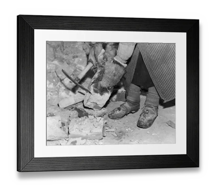 Framed Print : Woman Cleaning Bricks Framed Print : Woman Cleaning Bricks