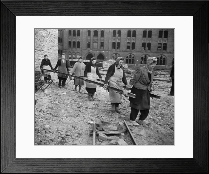 Framed Print : Berliners Carrying Rails 1948 Framed Print : Berliners Carrying Rails 1948