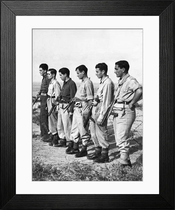 Framed Print : Haganah Soldiers In A Row Framed Print : Haganah Soldiers In A Row