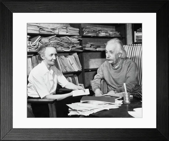 Framed Print : Irene Joliot Curie With Einstein Framed Print : Irene Joliot Curie With Einstein