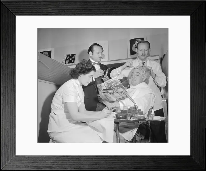 Framed Print : Gorgeous George Being Made Up Framed Print : Gorgeous George Being Made Up
