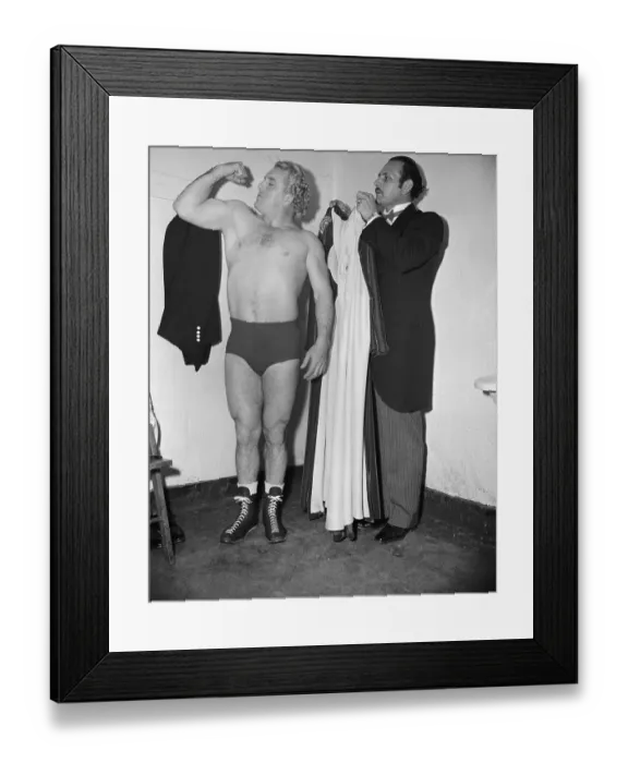 Framed Print : Gorgeous George Flexing His Muscles Framed Print : Gorgeous George Flexing His Muscles