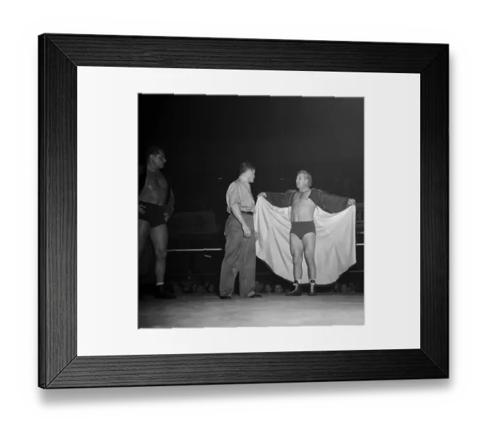 Framed Print : Gorgeous George Modeling his Robe Framed Print : Gorgeous George Modeling his Robe