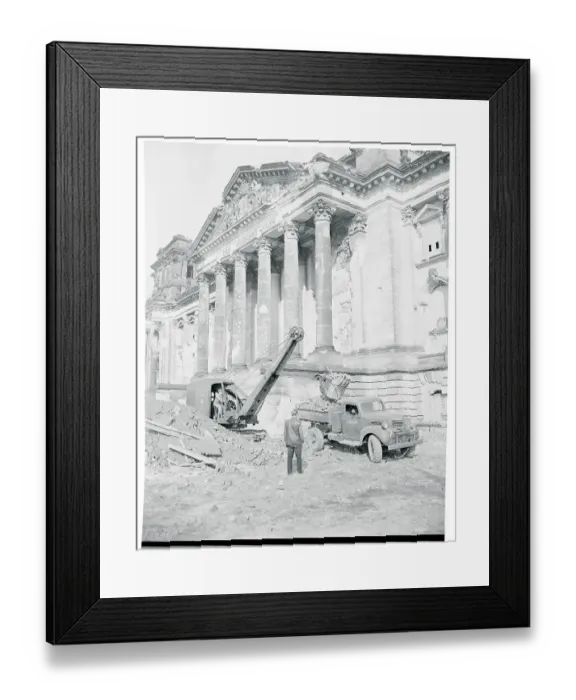 Framed Print : Steam Shovel Clearing Rubble Framed Print : Steam Shovel Clearing Rubble