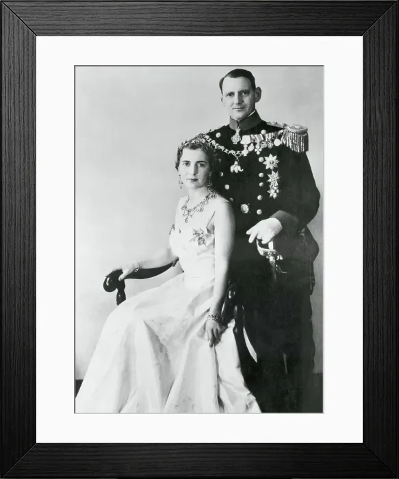 Framed Print : King Frederick Posing with Queen Ingrid
