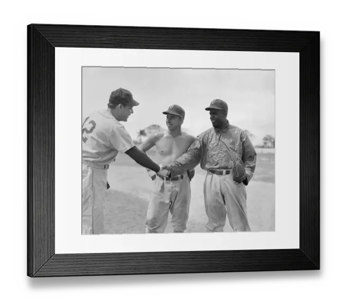 Framed Print : Jackie Robinson and Pee Wee Reese Greeting Ray Sanders Framed Print : Jackie Robinson and Pee Wee Reese Greeting Ray Sanders