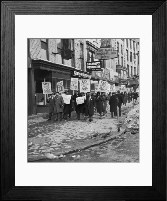 Framed Print : Pickets March to New York State Capitol