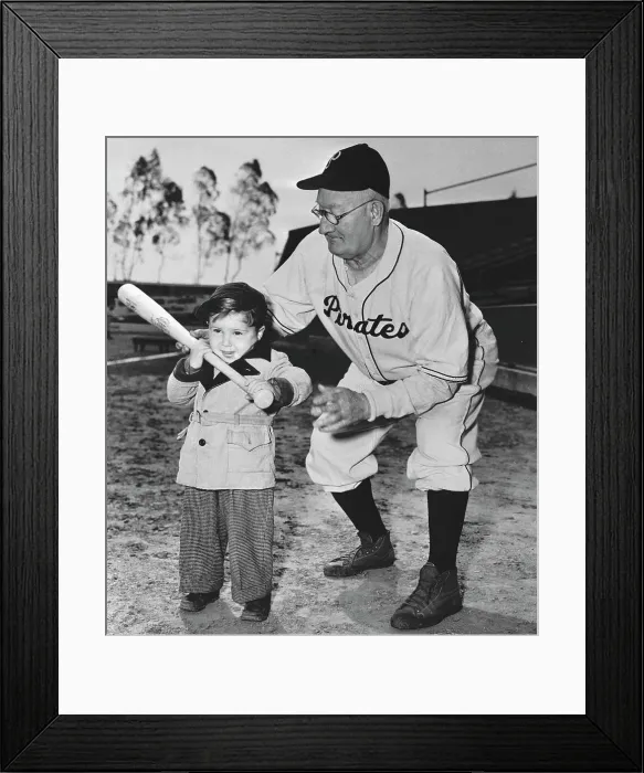 Framed Print : Honus Wagner Teaching Small Boy Baseball Framed Print : Honus Wagner Teaching Small Boy Baseball