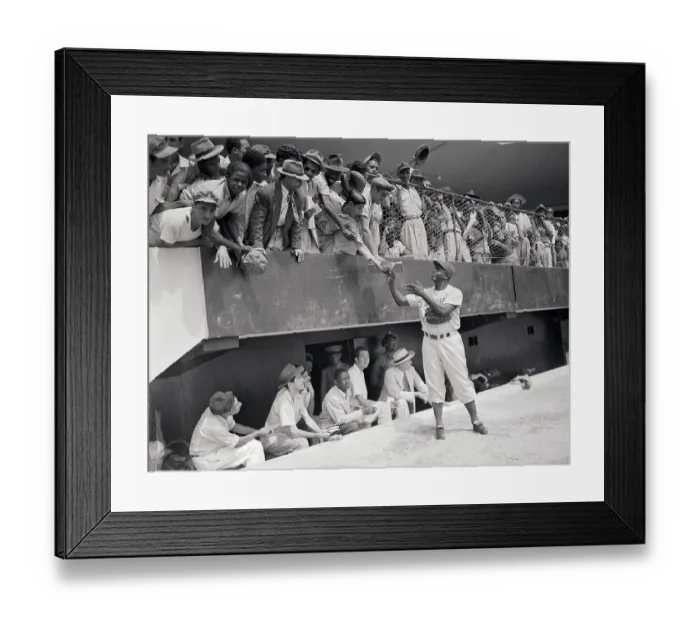 Framed Print : Jackie Robinson Signing Autographs from Field Framed Print : Jackie Robinson Signing Autographs from Field
