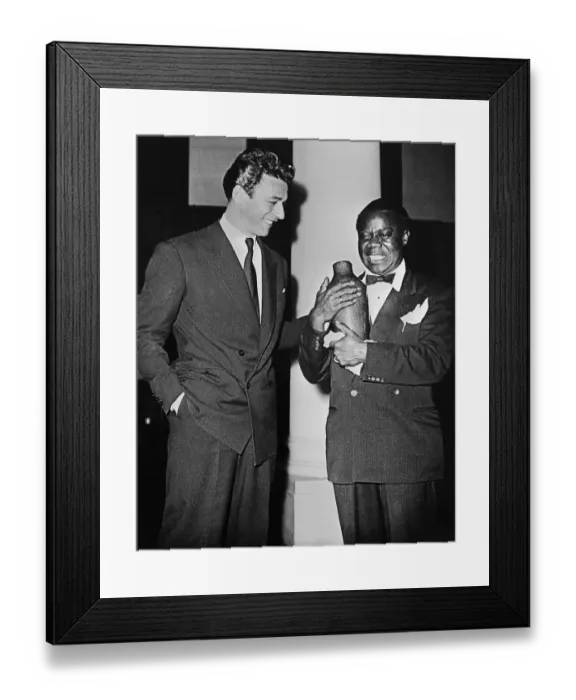 Framed Print : Yves Montand and Louis Armstong Standing Together Framed Print : Yves Montand and Louis Armstong Standing Together
