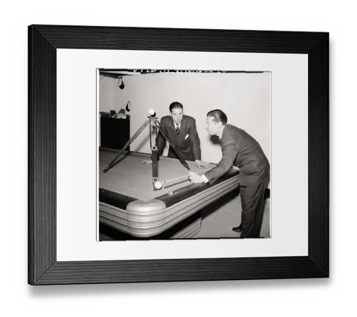 Framed Print : Juan Navarra Makes Billiard Trick Shot