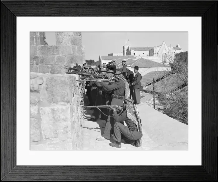 Framed Print : Arab Troops Firing on the Old City Wall Framed Print : Arab Troops Firing on the Old City Wall