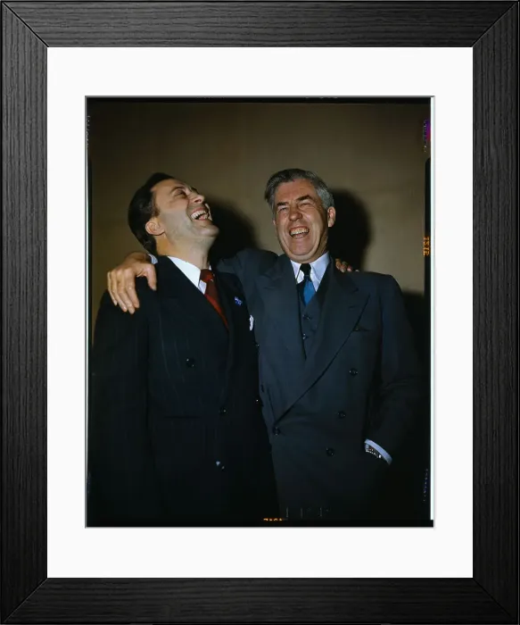Framed Print : Henry Wallace and Glen Taylor Laughing and Embracing Framed Print : Henry Wallace and Glen Taylor Laughing and Embracing