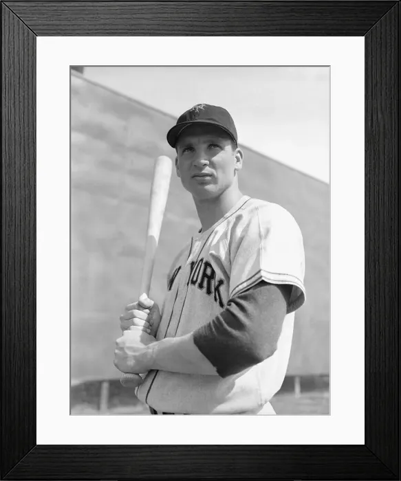 Framed Print : Bobby THomson Posing with Baseball Bat Framed Print : Bobby THomson Posing with Baseball Bat