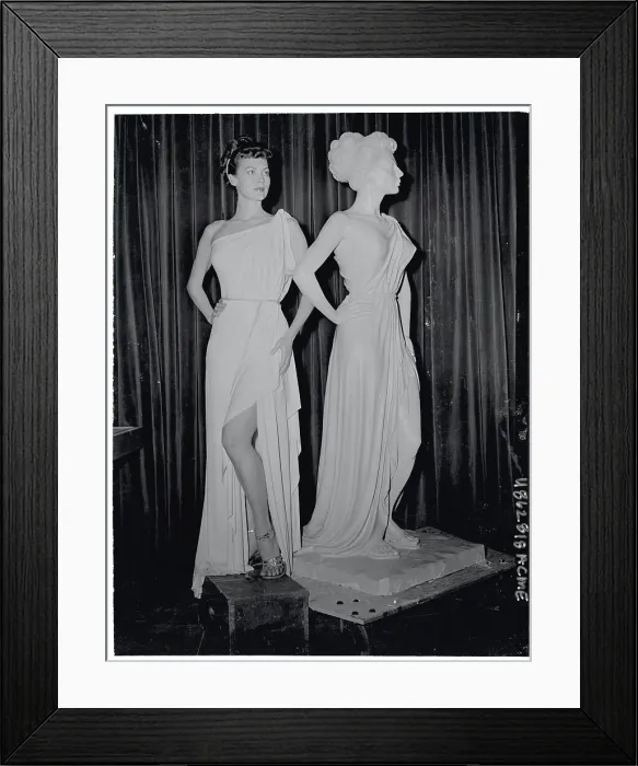 Framed Print : Ava Gardner Standing Near Statue Framed Print : Ava Gardner Standing Near Statue