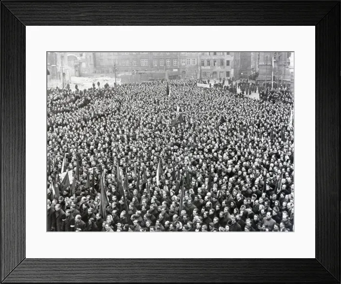 Framed Print : Czechoslovakians Listening to Announcement of Communist Takeover Framed Print : Czechoslovakians Listening to Announcement of Communist Takeover