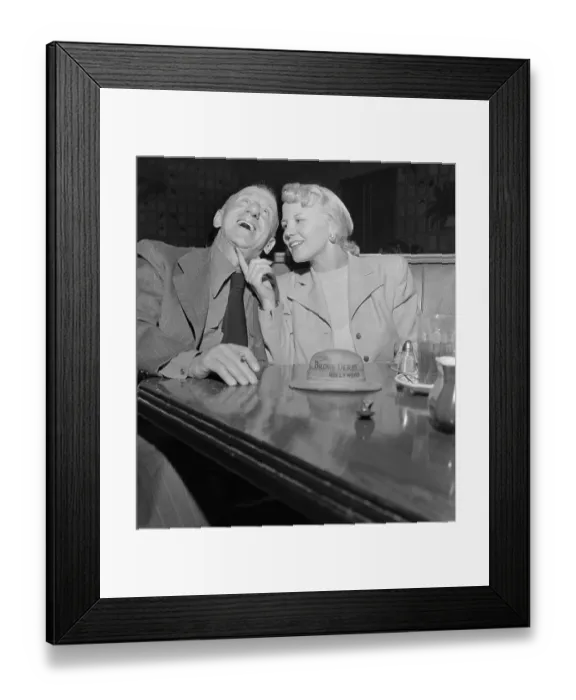 Framed Print : Peggy Lee Tickling Jimmy Durante Under His Chin Framed Print : Peggy Lee Tickling Jimmy Durante Under His Chin