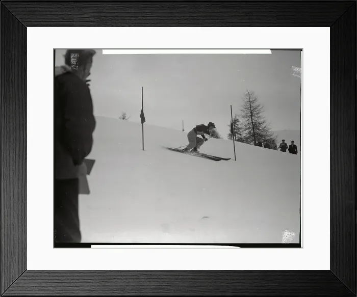 Framed Print : Gretchen Frazer Skiing at Olympics Framed Print : Gretchen Frazer Skiing at Olympics
