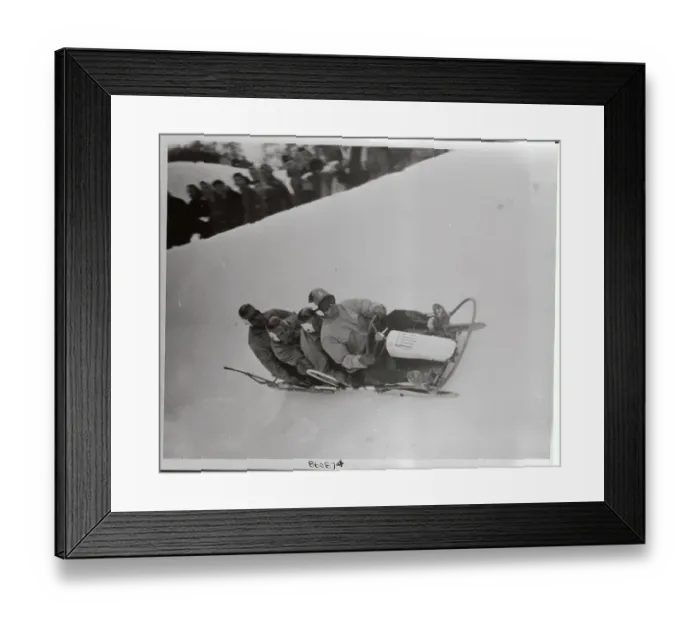 Framed Print : View of US Olympic Bobsled Team During Run Framed Print : View of US Olympic Bobsled Team During Run