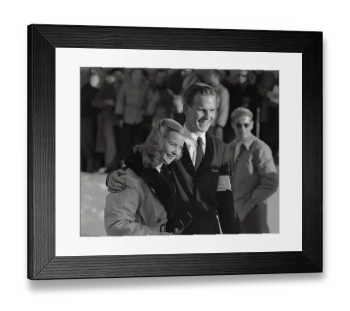 Framed Print : Dick Button and Barbara Ann Scott Smiling Framed Print : Dick Button and Barbara Ann Scott Smiling