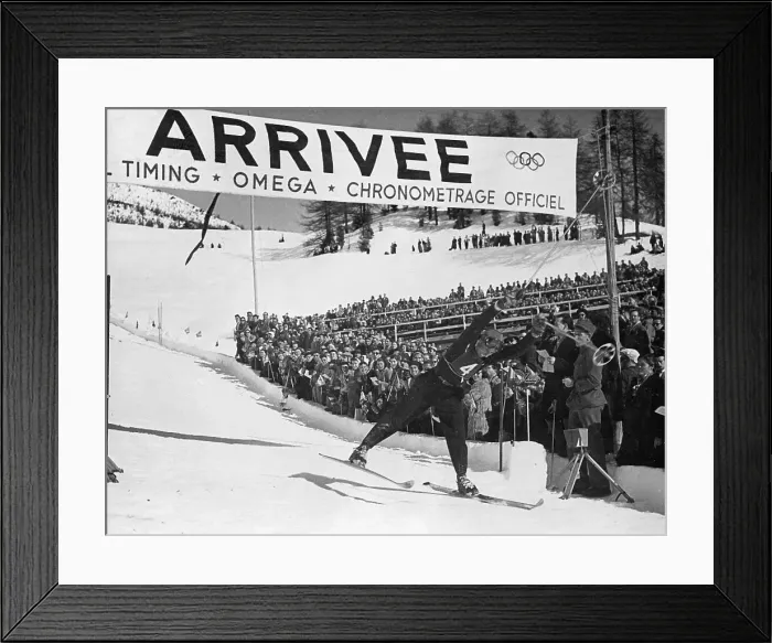 Framed Print : Henri Oreiller Crossing Finish Line Framed Print : Henri Oreiller Crossing Finish Line
