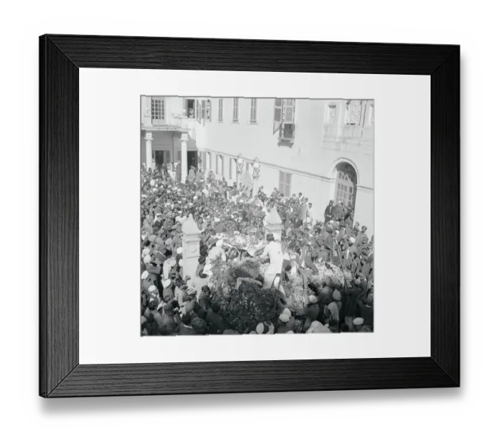 Framed Print : View of Large Crowd for Gandhi Funeral Framed Print : View of Large Crowd for Gandhi Funeral