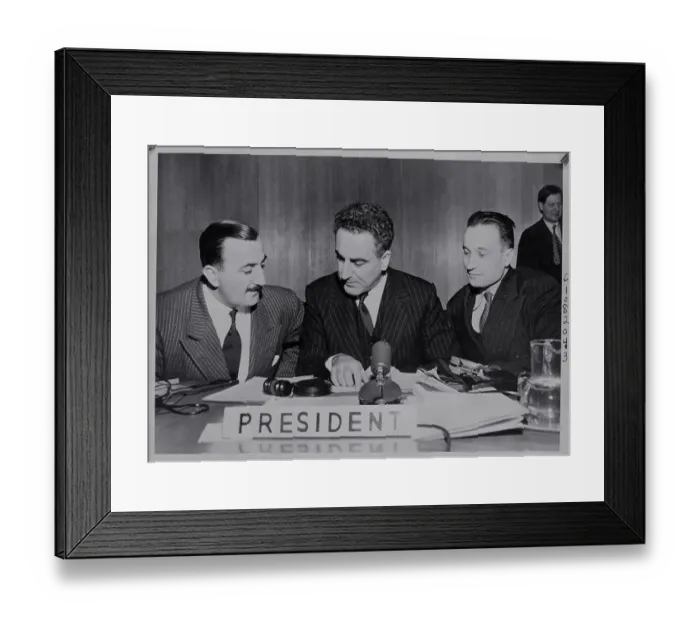 Framed Print : United Nations Officers Meeting on Issues Framed Print : United Nations Officers Meeting on Issues