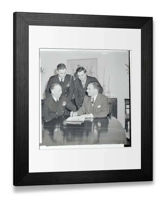 Framed Print : Thomas Dewey Signing an Agreement Framed Print : Thomas Dewey Signing an Agreement