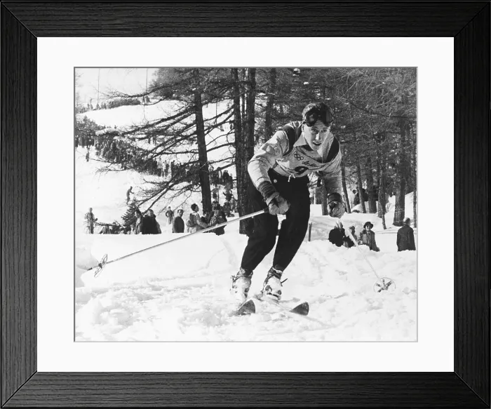 Framed Print : Henri Oreiller Won Downhill Race Framed Print : Henri Oreiller Won Downhill Race