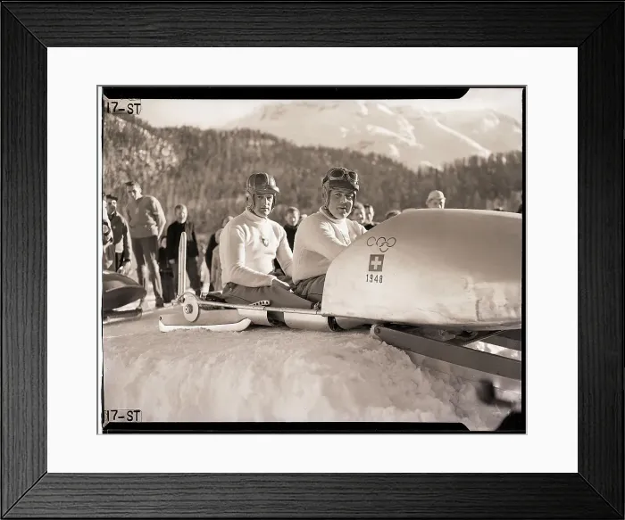 Framed Print : Swiss Olympic Gold Medal Bobsled Team Framed Print : Swiss Olympic Gold Medal Bobsled Team