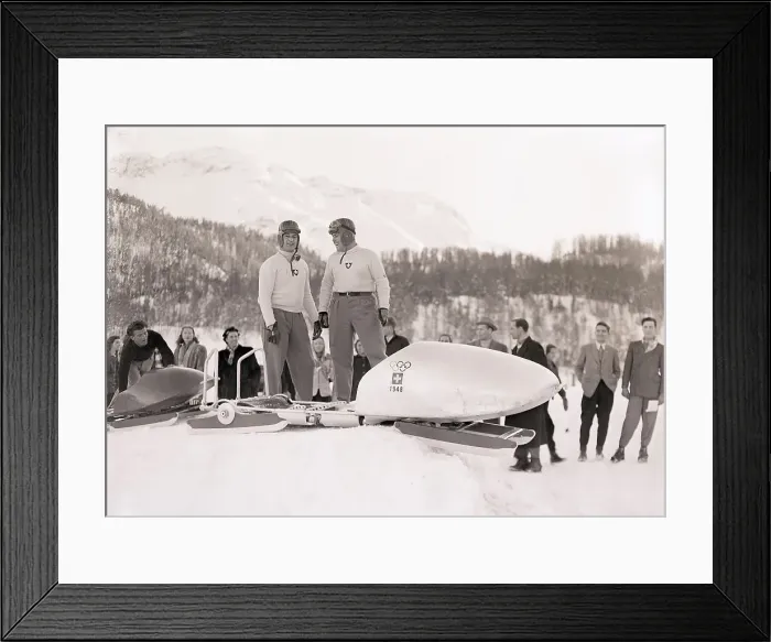 Framed Print : Swiss Olympic Gold Medal Bobsled Team Framed Print : Swiss Olympic Gold Medal Bobsled Team