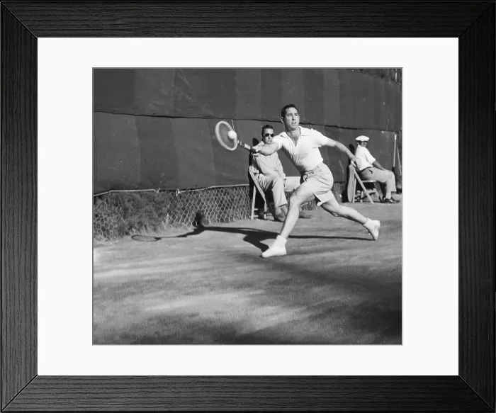 Framed Print : Tennis Pro Bobby Riggs in Action Framed Print : Tennis Pro Bobby Riggs in Action