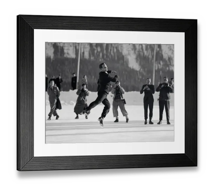 Framed Print : Dick Button Performing on Ice Framed Print : Dick Button Performing on Ice