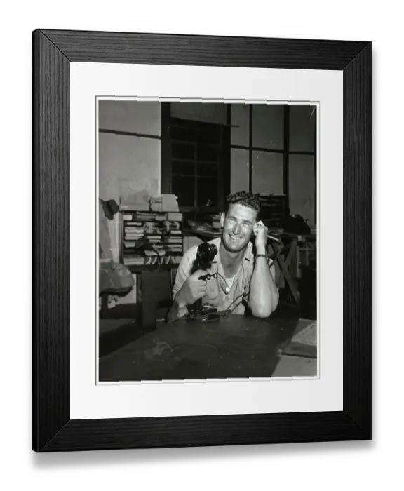 Framed Print : Ted Williams Speaking on the Phone Framed Print : Ted Williams Speaking on the Phone