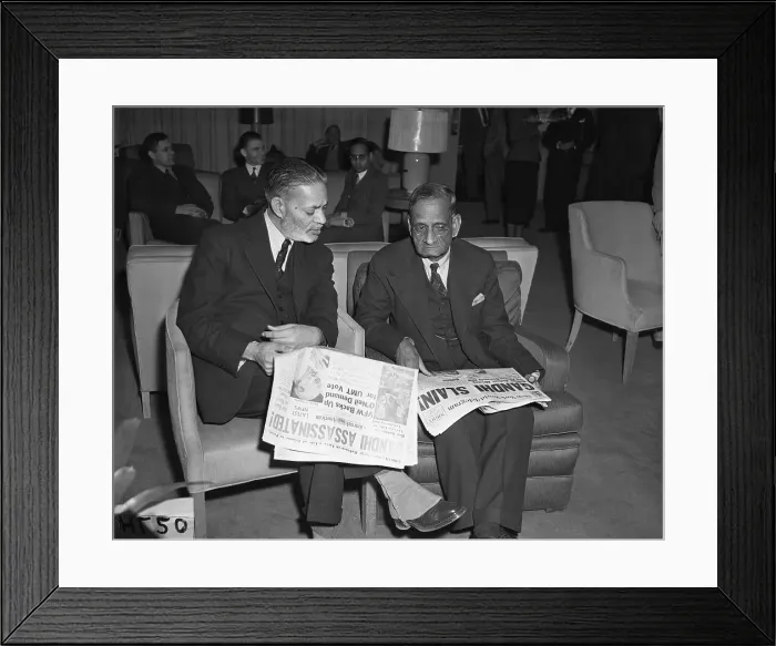 Framed Print : UN Delegates Read of Gandhi's Death Framed Print : UN Delegates Read of Gandhi's Death