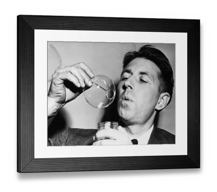 Framed Print : Scientist Vincent J. Schaefer Blowing Bubbles Framed Print : Scientist Vincent J. Schaefer Blowing Bubbles