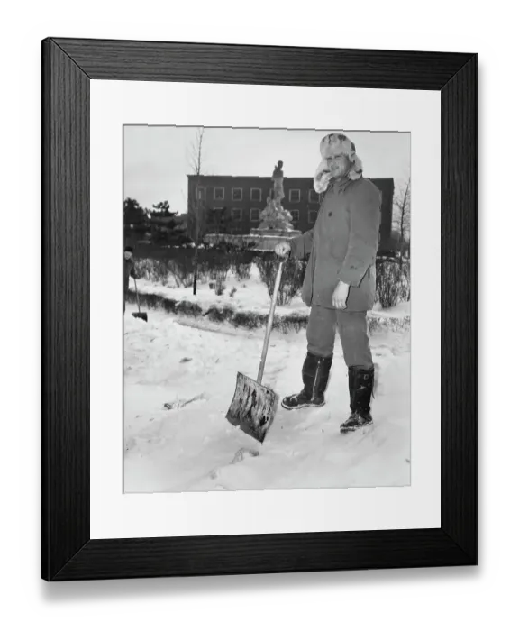 Framed Print : George Cooke, Snow Shovel At The Ready Framed Print : George Cooke, Snow Shovel At The Ready