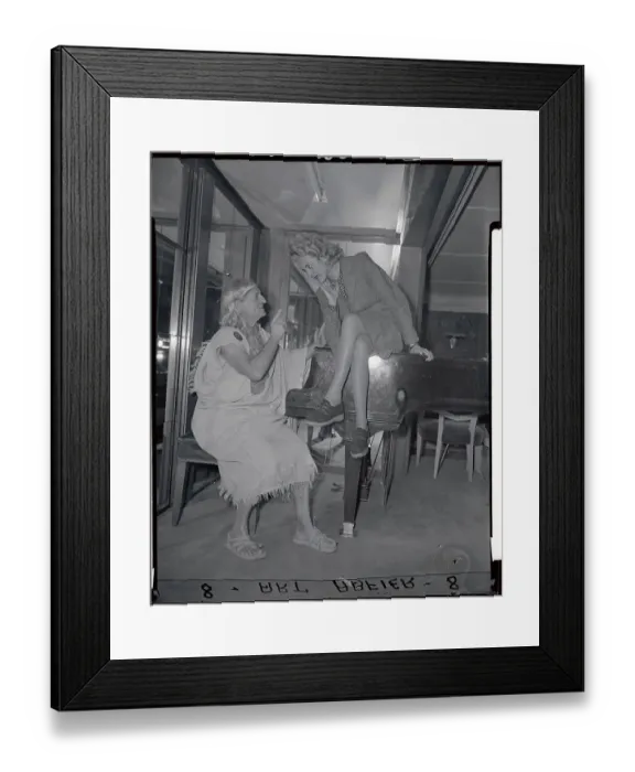 Framed Print : Collette Chambeau Sitting on Piano with Musical Teacher Framed Print : Collette Chambeau Sitting on Piano with Musical Teacher