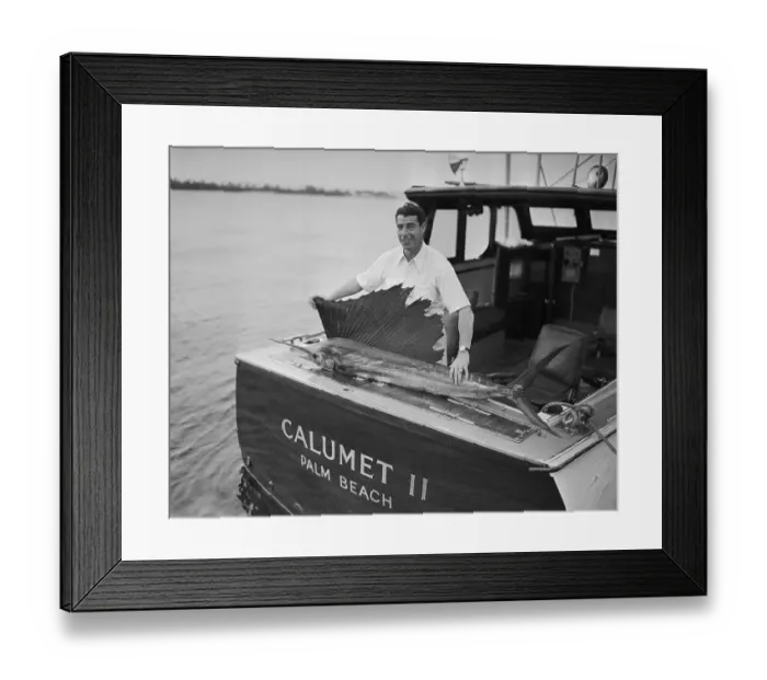 Framed Print : Joe DiMaggio on Fishing Trip Framed Print : Joe DiMaggio on Fishing Trip