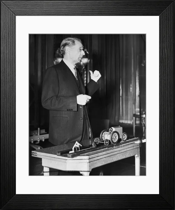 Framed Print : Harry Ferguson with Tractor Model Framed Print : Harry Ferguson with Tractor Model