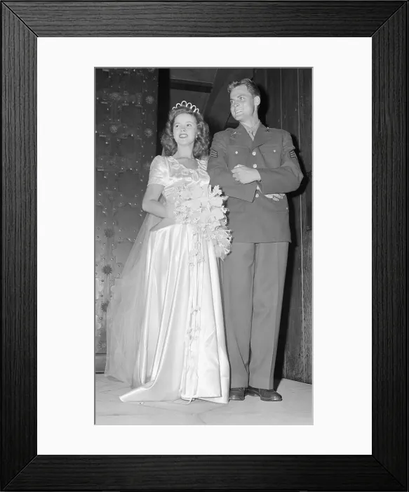 Framed Print : Shirley Temple And Her Groom, Wedding