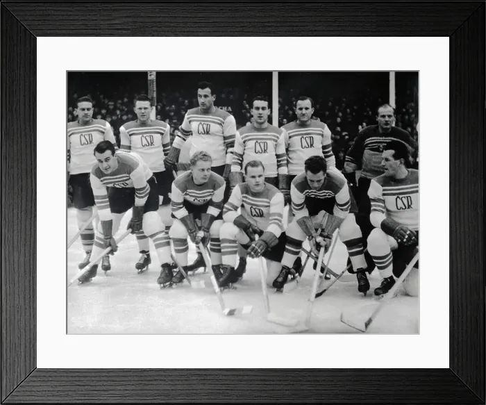 Framed Print : Portrait of Czechoslovakian Olympic Hockey Team Framed Print : Portrait of Czechoslovakian Olympic Hockey Team
