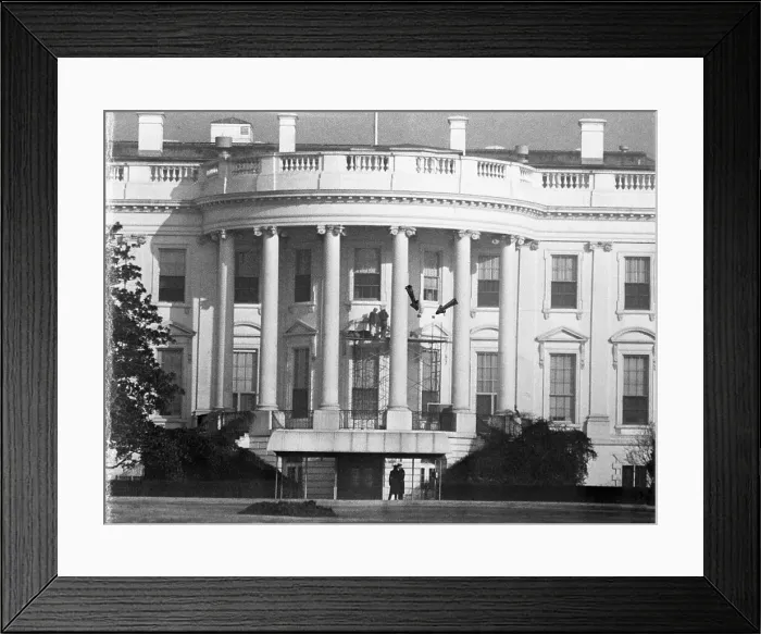Framed Print : Begin Construction of White House Balcony Framed Print : Begin Construction of White House Balcony