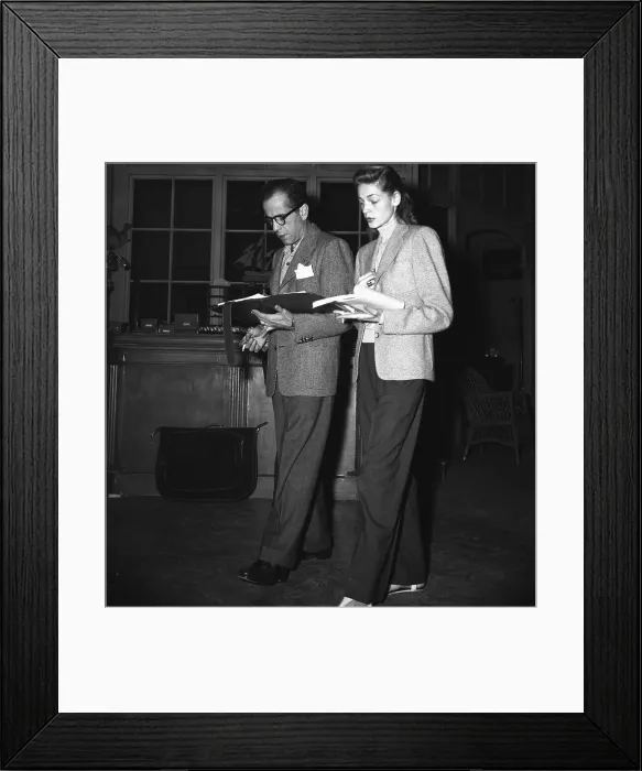 Framed Print : Humphrey Bogart and Lauren Bacall Reading Lines Framed Print : Humphrey Bogart and Lauren Bacall Reading Lines